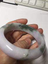 Load image into Gallery viewer, 55.2mm certified 100% natural Type A watermelon-rind green light purple Base jadeite bangle PA184-4754