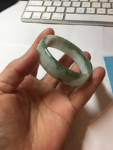Load image into Gallery viewer, 51mm Certified type A 100% Natural green white half mountain half water (半山半水) thin Jadeite Jade bangle PB272-1040