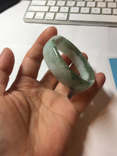 Load image into Gallery viewer, 51mm Certified type A 100% Natural green white half mountain half water (半山半水) thin Jadeite Jade bangle PB272-1040
