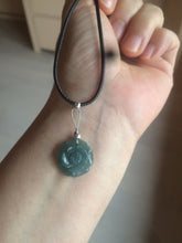 Load image into Gallery viewer, 100% Natural blue gray green Guatemala jadeite Jade flower pendant group BH61