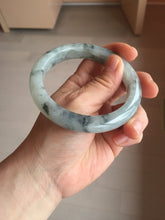 Load image into Gallery viewer, 60mm certified Type A 100% Natural icy watery light green with green floating flowers Jadeite Jade bangle BK134-7434