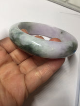 Load image into Gallery viewer, 55.2mm certified 100% natural Type A watermelon-rind green light purple Base jadeite bangle PA184-4754