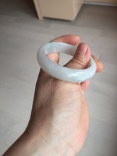 Load image into Gallery viewer, 47mm certified 100% natural Type A icy watery sunny green white oval jadeite jade bangle BP47-9362
