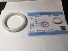Load image into Gallery viewer, 55.7mm Certified Type A 100% Natural sunny green white Jadeite Jade bangle BP44-3179