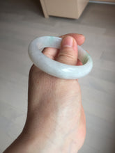 Load image into Gallery viewer, 47mm certified 100% natural Type A icy watery sunny green white oval jadeite jade bangle BP47-9362