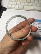Load image into Gallery viewer, 51mm Certified Type A 100% Natural icy watery light green with green floating flowers thin Jadeite Jade bangle PJ56-1886