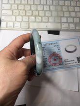 Load image into Gallery viewer, 55.5mm Certified Type A 100% Natural Dark Green Blue Gray Black Moonlit Ink (水墨月色) Round Cut Jadeite Jade Bangle BS149-0742