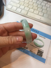 Load image into Gallery viewer, 52mm certified Type A 100% Natural sunny green white(白底青) thin style Jadeite jade bangle AZ160-1594