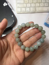 Load image into Gallery viewer, 10-10.5mm size 50-58mm 100% natural type A green gray jadeite jade beads bracelet AZ161