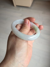 Load image into Gallery viewer, 47mm certified 100% natural Type A icy watery sunny green white oval jadeite jade bangle BP47-9362