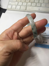 Load image into Gallery viewer, 51mm Certified Type A 100% Natural icy watery light green with green floating flowers thin Jadeite Jade bangle PJ56-1886
