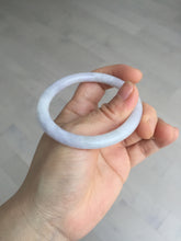 Load image into Gallery viewer, 51.5mm certified 100% natural type A light purple white slim oval round cut jadeite jade bangle BL51-3528