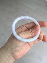 Load image into Gallery viewer, 51.5mm certified 100% natural type A light purple white slim oval round cut jadeite jade bangle BL51-3528