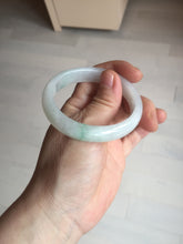 Load image into Gallery viewer, 47mm certified 100% natural Type A icy watery sunny green white oval jadeite jade bangle BP47-9362