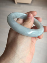 Load image into Gallery viewer, 56.3mm certified 100% natural type A icy watery white light green chubby jadeite jade bangle AH97-0549