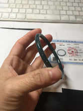 Load image into Gallery viewer, 60mm Certified Type A 100% Natural light green/blue/gray Guatemala slim round cut Jadeite bangle BP207-1015