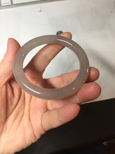 Load image into Gallery viewer, 52.6mm 100% natural light purple/pale pink/gray “Scattered Blossoms, 落英” Quartzite (Shetaicui jade) round cut bangle SY137