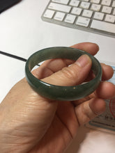Load image into Gallery viewer, 51.7mm Certified type A 100% Natural oily dark green gray (油青) thin Jadeite Jade bangle PB273-1042