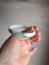 Load image into Gallery viewer, 50.2mm Certified Type A 100% Natural white with floating flowers/purple Jadeite Jade bangle BL92-4677