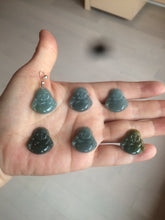 Load image into Gallery viewer, 100% Natural blue gray green Guatemala jadeite Jade happy buddha pendant group BH58