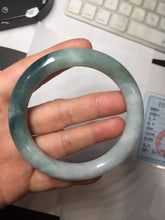 Load image into Gallery viewer, 57.5mm Certified Type A 100% Natural Dark Green Blue Gray Black Moonlit Ink (水墨月色) Round Cut Jadeite Jade Bangle BS150-0741