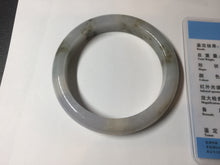 Load image into Gallery viewer, 57.5mm Certified Type A 100% Natural icy watery white purple black brown seaweeds and golden sand Jadeite Jade bangle H159-7064