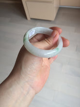 Load image into Gallery viewer, 47mm certified 100% natural Type A icy watery sunny green white oval jadeite jade bangle BP47-9362