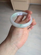 Load image into Gallery viewer, 47mm certified 100% natural Type A icy watery sunny green white oval jadeite jade bangle BP47-9362