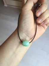 Load image into Gallery viewer, 13.5/12.5mm Type A 100% Natural light apple green/sunny green Jadeite Jade LuluTong (Every road is smooth) olive shape pendant group PA136