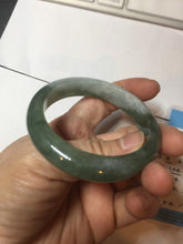 Load image into Gallery viewer, 50.5mm Certified type A 100% Natural icy watery oily dark green white Jadeite Jade bangle PB122-3460