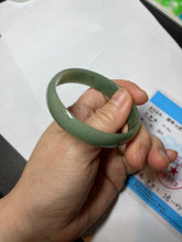 Load image into Gallery viewer, 51.6mm certified Type A 100% Natural oily dark green thin style Jadeite jade bangle AM73-2825