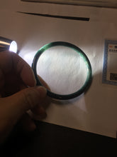 Load image into Gallery viewer, 60mm Certified Type A 100% Natural light green/blue/gray Guatemala slim round cut Jadeite bangle BP207-1015