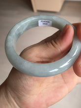 Load image into Gallery viewer, 56.3mm certified 100% natural type A icy watery white light green chubby jadeite jade bangle AH97-0549