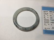 Load image into Gallery viewer, 54.7mm certified Type A 100% Natural icy watery light green with green floating flowers round cut Jadeite Jade bangle BK136-7343