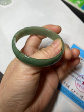 Load image into Gallery viewer, 51.6mm certified Type A 100% Natural oily dark green thin style Jadeite jade bangle AM73-2825