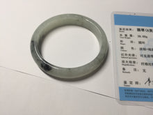 Load image into Gallery viewer, 51.5mm certified Type A 100% Natural icy watery light green white oval Jadeite Jade bangle BS65-7412