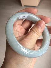 Load image into Gallery viewer, 56.3mm certified 100% natural type A icy watery white light green chubby jadeite jade bangle AH97-0549