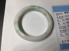 Load image into Gallery viewer, 53mm Certified Type A 100% Natural sunny green white(白底青) Jadeite Jade bangle BP45-3174
