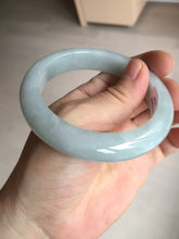 Load image into Gallery viewer, 56.3mm certified 100% natural type A icy watery white light green chubby jadeite jade bangle AH97-0549