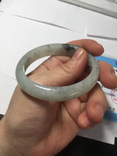 Load image into Gallery viewer, 51.5mm certified Type A 100% Natural icy watery light green white oval Jadeite Jade bangle BS65-7412