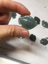 Load image into Gallery viewer, 100% Natural type A dark green/blue/black/gray Guatemala jadeite jade 3D tropical fish Pendant group PD95