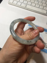 Load image into Gallery viewer, 54.7mm certified Type A 100% Natural icy watery light green with green floating flowers round cut Jadeite Jade bangle BK136-7343