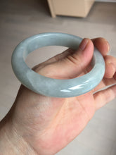 Load image into Gallery viewer, 56.3mm certified 100% natural type A icy watery white light green chubby jadeite jade bangle AH97-0549