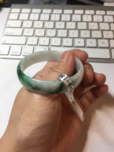 Load image into Gallery viewer, 50.9mm 100% natural type A sunny green light green Mountains Unfold in Succession(两岸青山次第出) green jadeite bangle PB270-1031