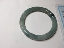 Load image into Gallery viewer, 55.5mm Certified Type A 100% Natural Dark Green Blue Gray Black Moonlit Ink (水墨月色) Round Cut Jadeite Jade Bangle AZ141-0759