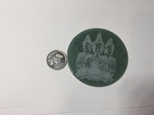 Load image into Gallery viewer, 52.5mm 100% natural blue/gray with fly snow Guatemala jadeite jade Guanyin (观音) safe and sound pendant/worry stone/decor AA25