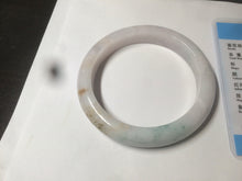 Load image into Gallery viewer, 61.2mm Certified Type A 100% Natural light green/white/brown/purple Jadeite Jade bangle AH82-0480