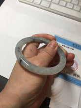 Load image into Gallery viewer, 54.7mm certified Type A 100% Natural icy watery light green with green floating flowers round cut Jadeite Jade bangle BK136-7343