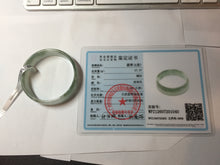 Load image into Gallery viewer, 51mm Certified type A 100% Natural green white half mountain half water (半山半水) thin Jadeite Jade bangle PB272-1040