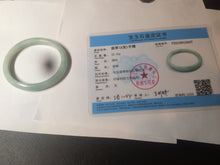 Load image into Gallery viewer, 49mm certified 100% natural Type A light green/white oval jadeite jade bangle BG27-5447